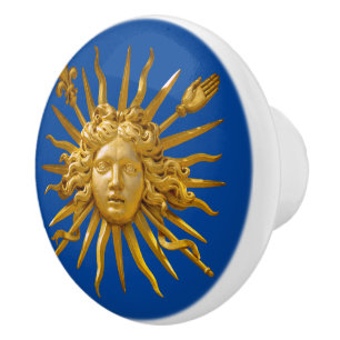 Symbol of Louis XIV the Sun King Ceramic Knob