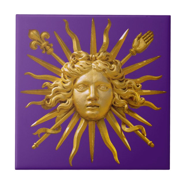 Symbol of Louis XIV the Sun King Ceramic Tile (Front)