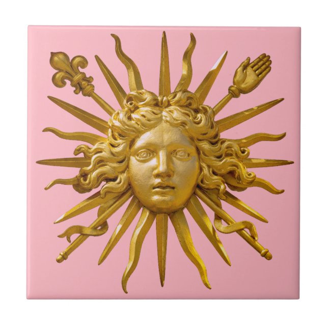 Symbol of Louis XIV the Sun King Ceramic Tile (Front)