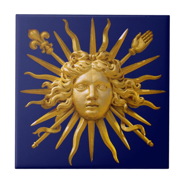 Symbol of Louis XIV the Sun King Ceramic Tile (Front)