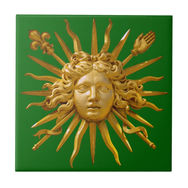 Symbol of Louis XIV the Sun King Ceramic Tile (Front)