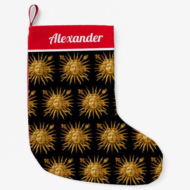 Symbol of Louis XIV the Sun King Small Christmas Stocking (Front)