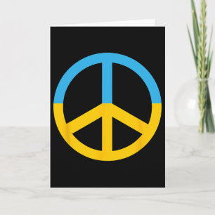 Symbol Of Peace With The Colors Of The Ukrainian F Card