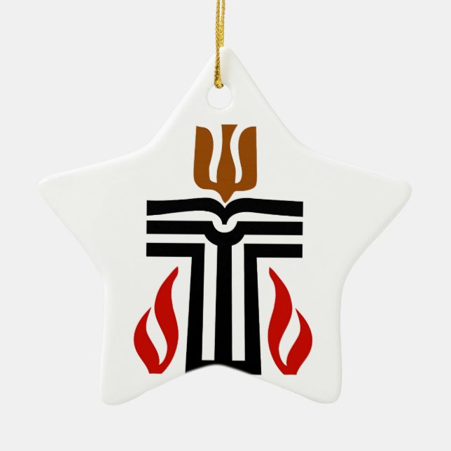 Symbol of Presbyterian religion Ceramic Tree Decoration (Front)