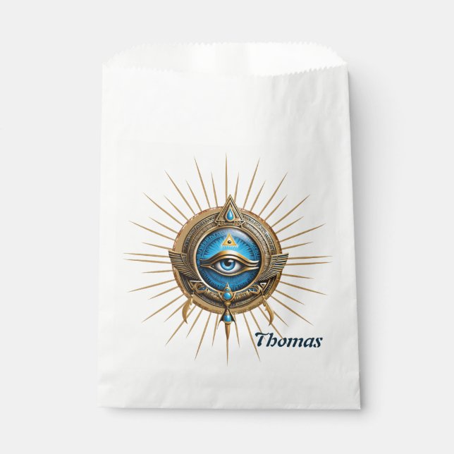 Symbol of the Egyptian allseeing eye,  Favour Bag (Front)