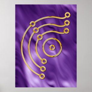 Symbol RUNA / GOLD, lila waves Poster
