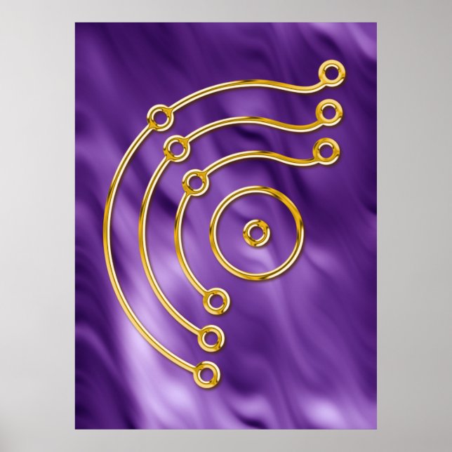 Symbol RUNA / GOLD, lila waves Poster (Front)