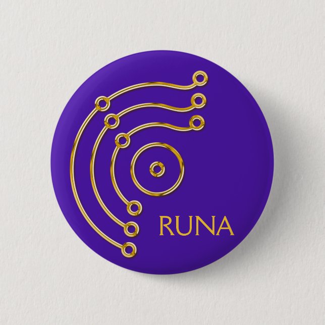 Symbol RUNA / GOLD, RUNA violet 6 Cm Round Badge (Front)