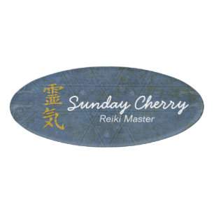 Symbol / Sign REIKI gold + your backgr. & ideas Name Tag