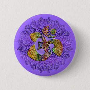 Symbol Universal OM / AUM - Ornament 6 Cm Round Badge
