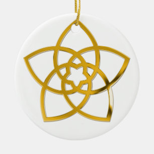 Symbol Venus Flower / GOLD Ceramic Ornament