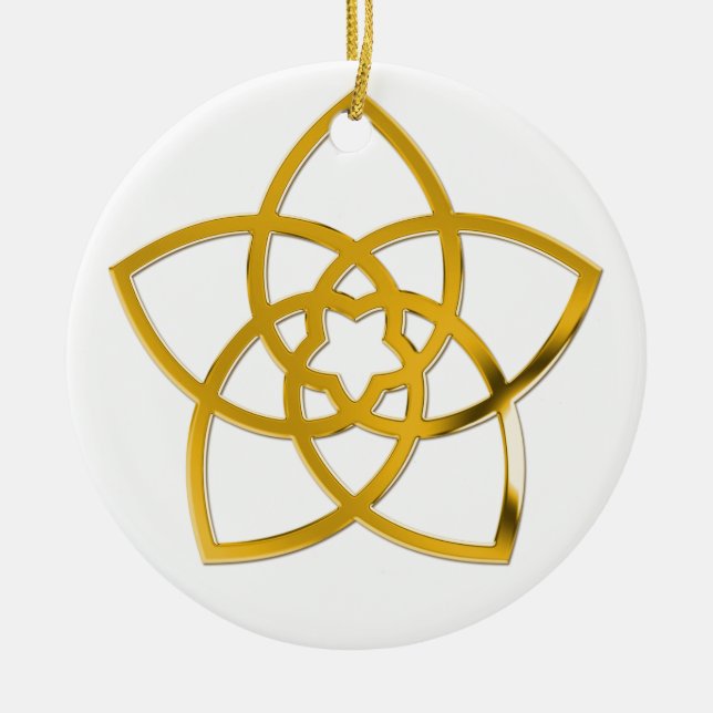 Symbol Venus Flower / GOLD Ceramic Ornament (Front)