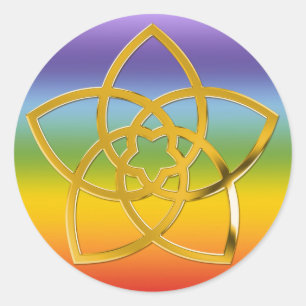 Symbol Venus Flower / GOLD chakren colour Classic Round Sticker