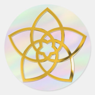 Symbol Venus Flower / GOLD   coloured light Classic Round Sticker