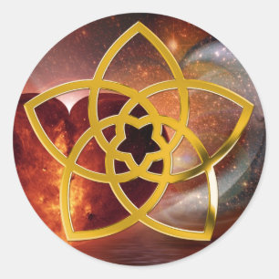 Symbol Venus Flower / GOLD hot love Classic Round Sticker