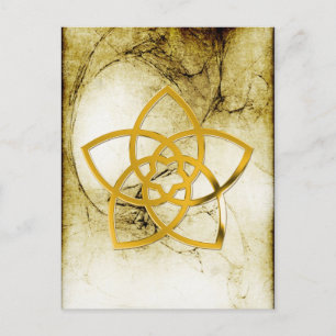 Symbol Venus Flower / GOLD Postcard