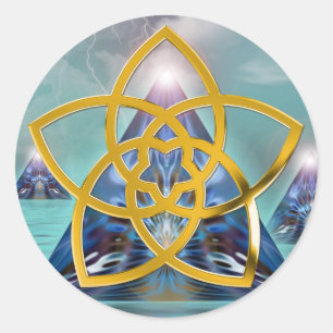 Symbol Venus Flower / GOLD   pure energy Classic Round Sticker