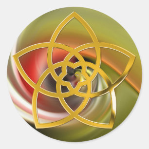 Symbol Venus Flower / GOLD slipstream green Classic Round Sticker
