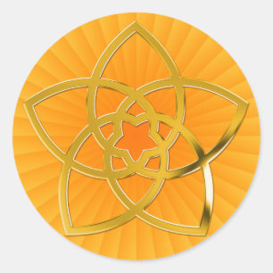 Symbol Venus Flower / GOLD yellow shine Classic Round Sticker