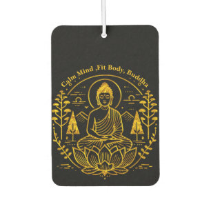 Symbolic Buddha Surrounded by Nature Elements Car Air Freshener