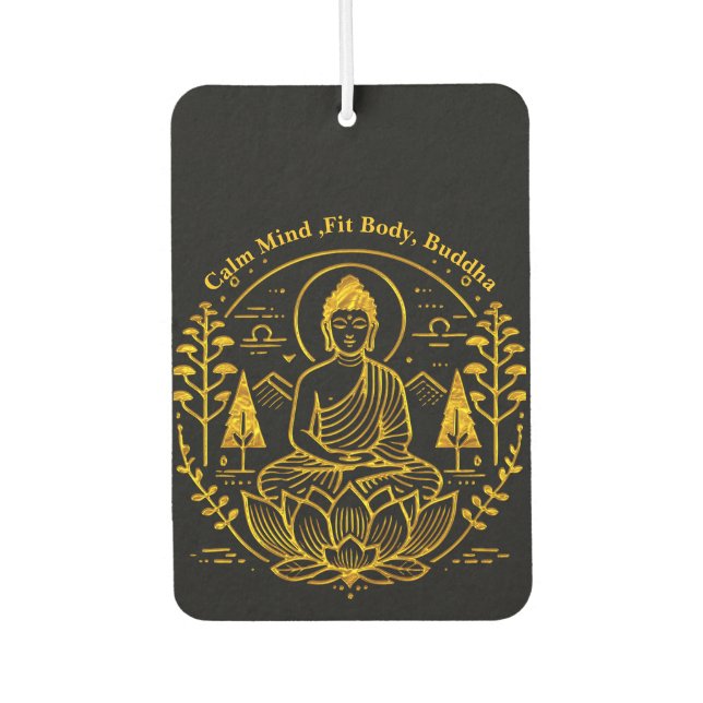 Symbolic Buddha Surrounded by Nature Elements Car Air Freshener (Front)