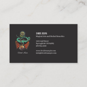 Symbolic Mediaeval Dragon Jet Black Business Card