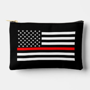 Symbolic Thin Red Line American Flag graphic on a Accessory Pouch