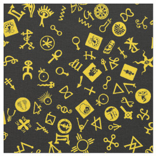 Symbolicon Yellow on Black Fabric