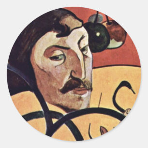 Symbolist Self-Portrait With Halo By Gauguin Paul Classic Round Sticker