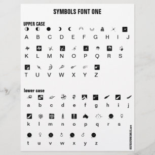 SYMBOLS 1 - Zazzle Font Sample  Letterhead