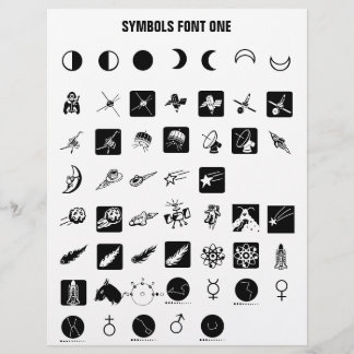 SYMBOLS 1 - Zazzle Font Sample  Letterhead
