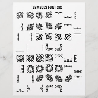 SYMBOLS 6 - Zazzle Font Sample  Letterhead