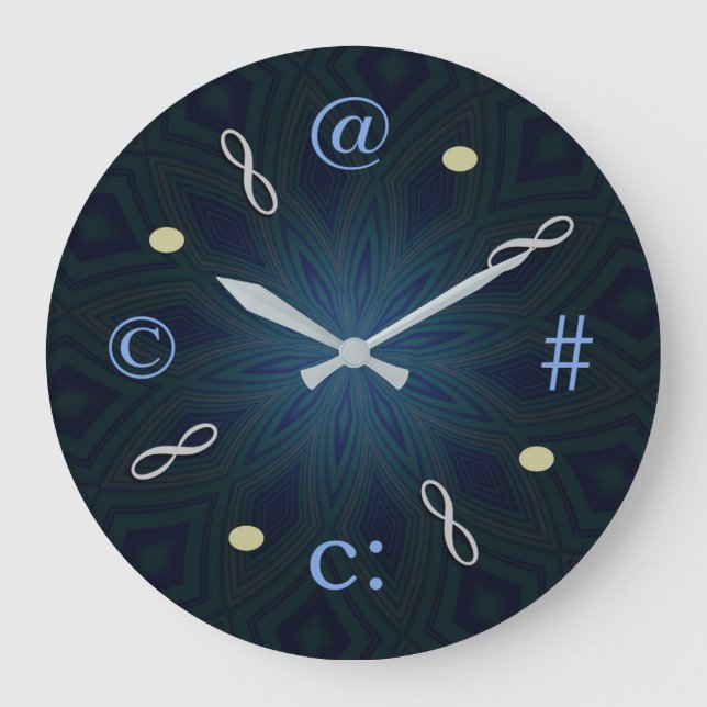 symbols contemporary infinity 001  large clock (Front)