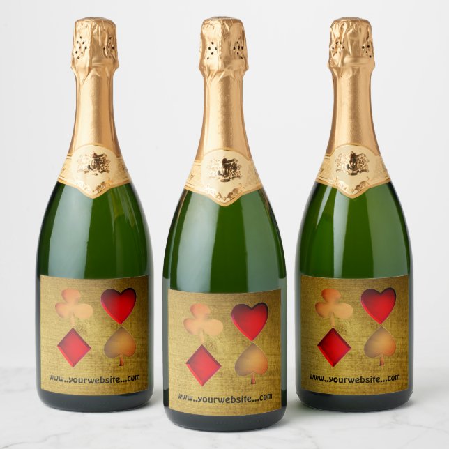 symbols for card game sparkling wine label (Bottles)