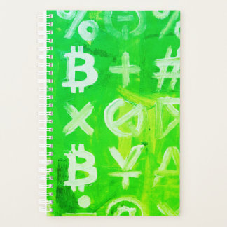 Symbols of Bitcoin (Bright Profit Green - 2) Planner