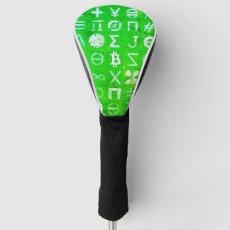 Symbols of Bitcoin (Bright Profit Green - 4) Golf Head Cover