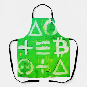 Symbols of Bitcoin (Bright Profit Green - 5) Apron