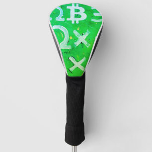 Symbols of Bitcoin (Bright Profit Green - 5) Golf Head Cover