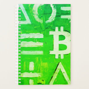 Symbols of Bitcoin (Bright Profit Green - 5) Planner