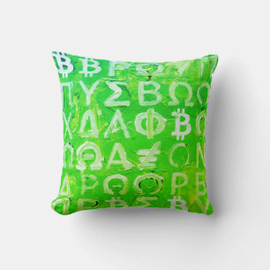 Symbols of Bitcoin (Bright Profit Green - 7) Cushion