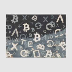 Symbols of Bitcoin (Style: 10) Tissue Paper