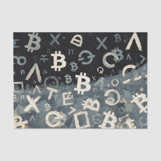 Symbols of Bitcoin (Style: 10) Tissue Paper (Front)