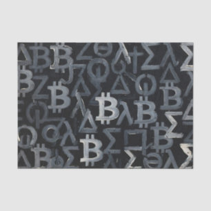 Symbols of Bitcoin (Style: 12) Tissue Paper
