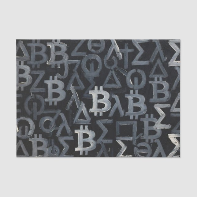 Symbols of Bitcoin (Style: 12) Tissue Paper (Front)