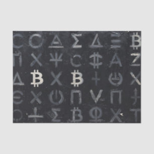 Symbols of Bitcoin (Style: 13) Tissue Paper