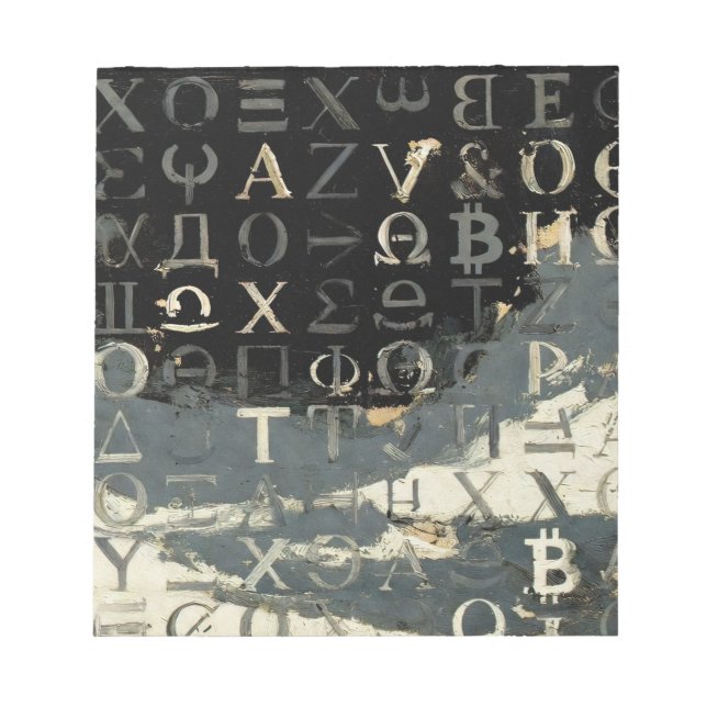 Symbols of Bitcoin (Style: 14) Notepad (Front)