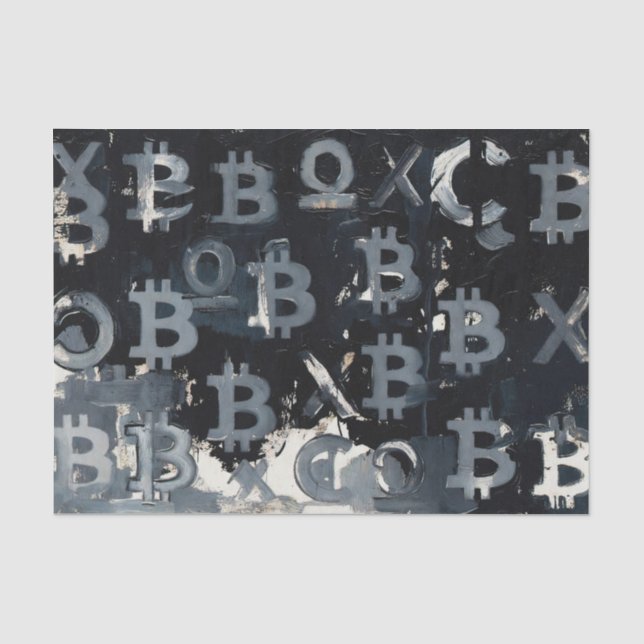 Symbols of Bitcoin (Style: 15) Tissue Paper (Front)