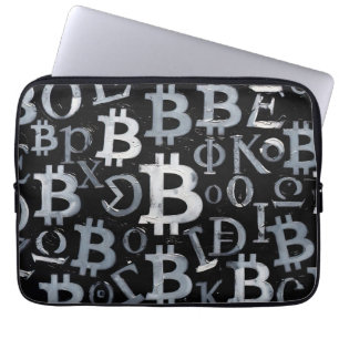 Symbols of Bitcoin (Style: 1) Laptop Sleeve
