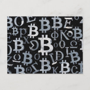Symbols of Bitcoin (Style: 1) Postcard