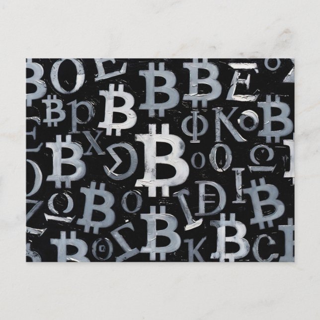 Symbols of Bitcoin (Style: 1) Postcard (Front)